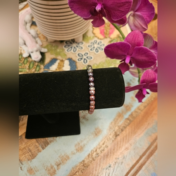 Ombre Faceted Jasper Beaded Stone Bracelet - Picture 3 of 8